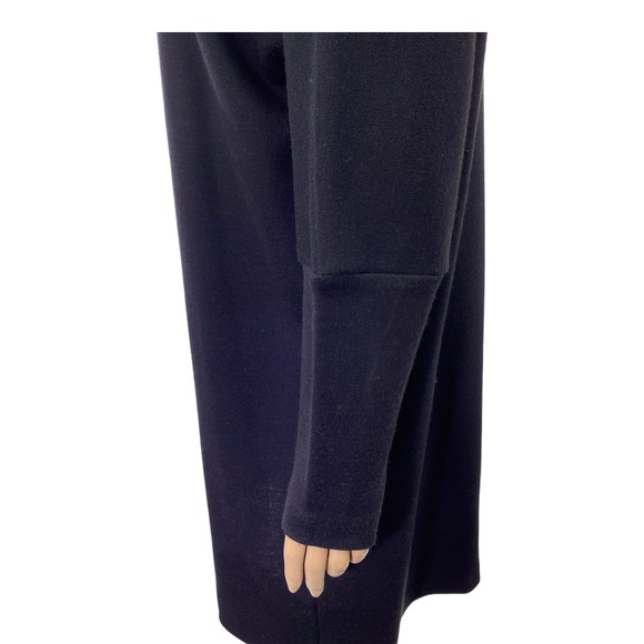 Liz Claiborne Black Shift Dress Sz PM Long Dolman Sleeves Crew Neck Acrylic/Wool - Picture 3 of 7